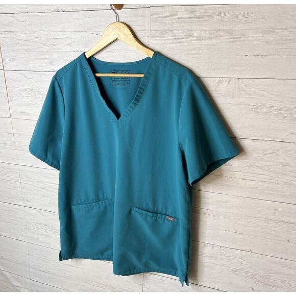 Figs Top Womens Size XXL Pacific Blue Teal Technical Collection Casma Scrub - Picture 5 of 16